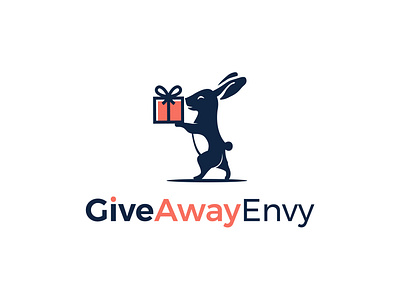 Giveaway Envy Logo aid and animal background care charity concept gift give giving heart help hope illustration logo love people person rabbit vector