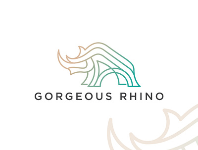 GORGEOUS RHINO Logo branding design illustration logo monoline vector