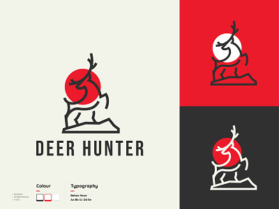 Deer Hunter Logo Project abstract design icon illustration logo minimalist vector