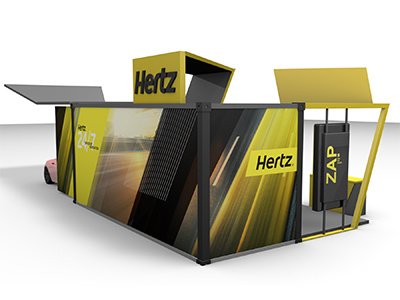 Hertz 24/7 Traveling Activation activation cars installation popup traveling unfold