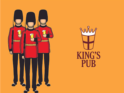 King's Pub beer crown england guard king pub