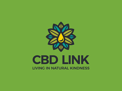 CBD Link branding cbd green leaf logo nature simple vector