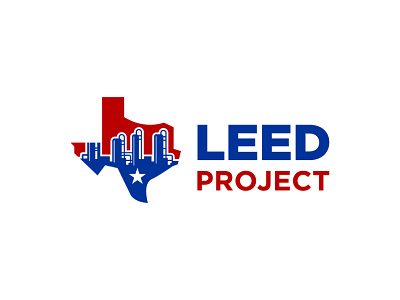 LEED Project branding factory flat industry logo simple texas