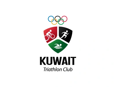 Kuwait Trathlon Club branding flat kuwait logo simple sport triathlon