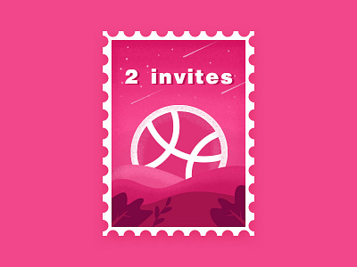 2 dribbble invitations illustration ps ui