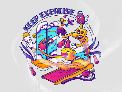 keep exercise，keep healthy illustration