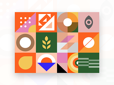 Abstract shapes branding chennai circles colors design geometry illustration naturals nature logo pattens quadrants shopping app spears tamil tamilnadu template texture timeline