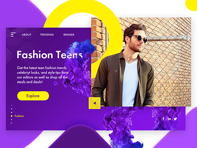 Shopping Landing page banner brand clothing ecommerce fashion landing minimal page product purple shop store website