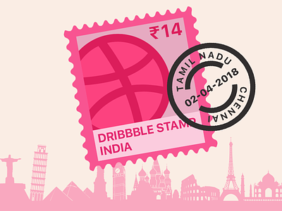 Dribbble stamp delivered dribbble india invite post postal stamp zipcode