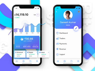 Cryptocurrency Wallet block chain blockchain coin cryptocurrency currency etherem exchnage filter finance gadget graphic iot iphone x market money profile profiles trade trading transaction