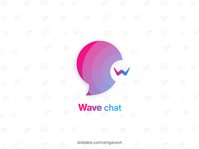 Wave chat App Icon app app icon branding chat chatting gradient color icon illustration ios icon logo logo design logos message mobile app icon mobile icon new logo typogaphy wave
