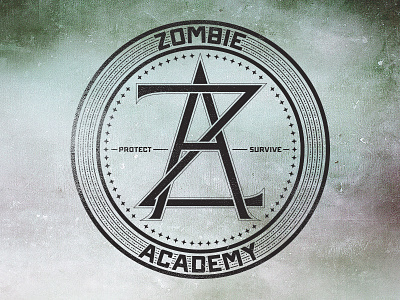 Z.A. 2 a academy badge camp monogram retro seal stamp theme undead z zombie