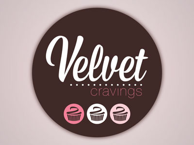 Velvet Cravings branding cravings cupcake dots freelance logo velvet