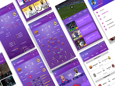 On the football application interface finishing android app clip football interface material soccer sports ui