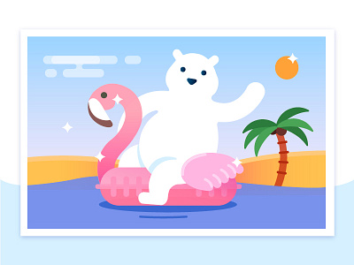 Bear's vacation bear illustration relax summer vacation