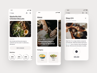 Daily Recipe - Mobile App app design cooking mobile app recipe ui ux