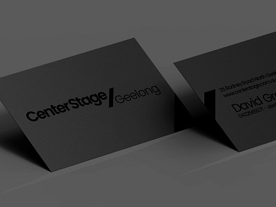 Center Stage Logo & Business Card black black on black branding business card logo logo design stationary