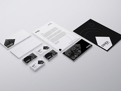 O'Shea Agency - Stationery Set black branding business card circle corporate geelong letterhead logo logo design melbourne real estate stationary