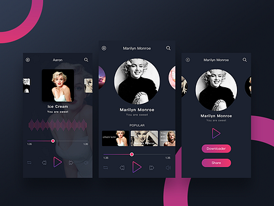 Music player by Aaron on Dribbble