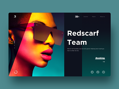 Website-Redscarf team black color golden layout lips page red redscarf team web woman yiker