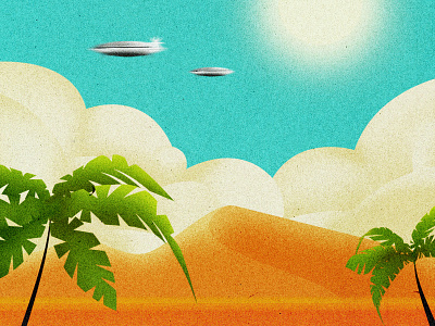 Desert UFO architecture design drawing flat graphic design illustration illustrator modern vector vectorillustration