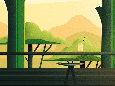 Tropical Sunrise design djungle flat graphic design illustration landscape modern nature trees vector vectorillustration