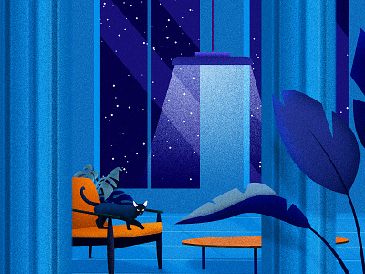 Blue Room architecture design flat graphic design illustration illustrator modern room vector vectorillustration