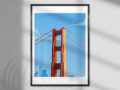 Golden Gate Bridge Artprint adobe architecture design flat graphic design illustration illustrator modern vector vectorillustration