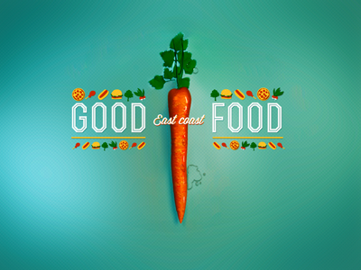 Good East Coast Food 3d carrot eat eats food illustrator new media design orange rebound rit rochester institute of tech teal