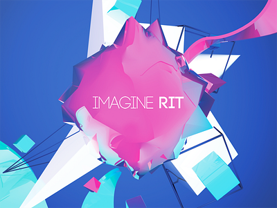 ImagineRIT Poster 3d blue collision magenta poster type typography