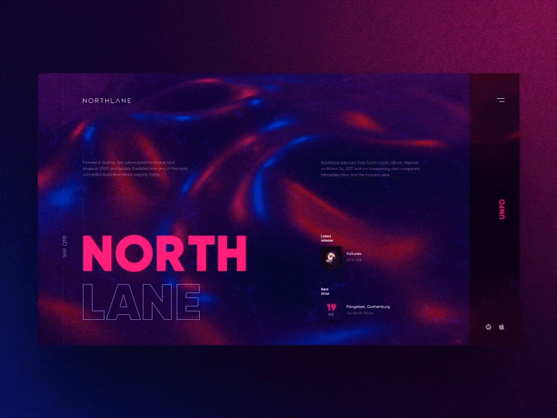 Main Screen Animation for Northlane 3d 3d art abstract art animation cinema 4d clean concept creative design motion promo promo site site ui uidesign ux