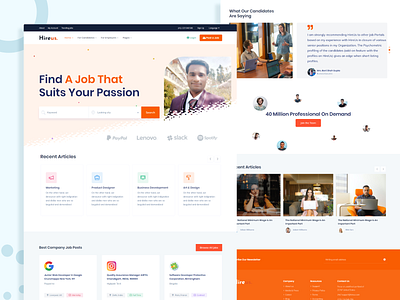 Hireus - Job Board HTML Template candidate career careerbuilder freelancer glassdoor job board job directory job listing job portal job seeker
