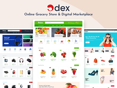 Odex - Online grocery Store & Digital Marketplace delivery eatables ecommerce electronics food delivery fruits grocery market nuts organic shopping supermarket vegetables