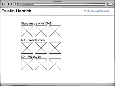 Redesigned Home Page Wireframe