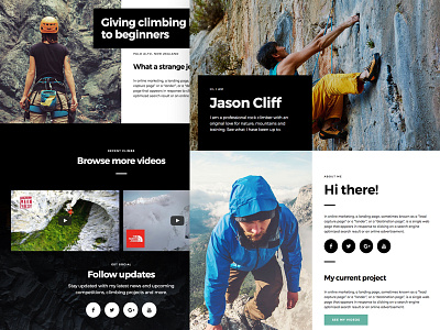 Jason - Personal landing page template athlete climbing elementor landing page sports template theme wordpress