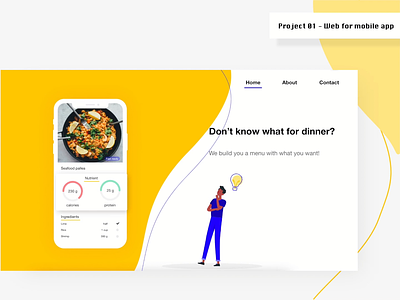 UI design: web page for recipe generated app adobexd app food recipe ui web