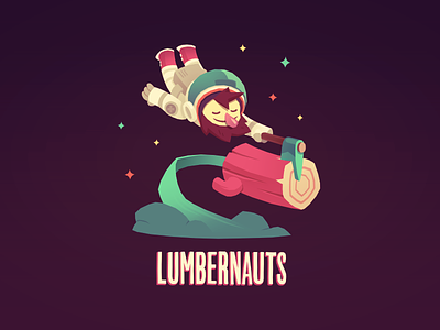 Lumbernauts Logo astronaut character design logo lumberjack lumbernauts vector