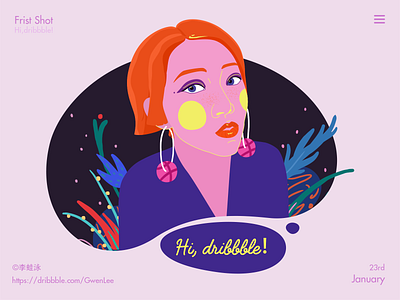 Hi, Dribbble! design illustration