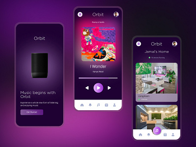 Orbit Smart Home Audio App app branding design graphic design music smart home sonos spotify ui ux visual design