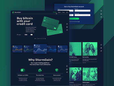 Crypto trading platform landing page