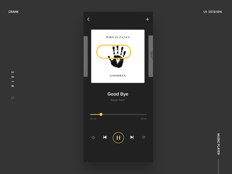 Music Player animation black music ui white yellow