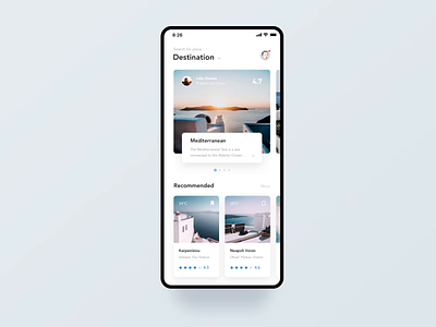 Travel Article Application 3d art animation black blue brand clean grace hotel interface iphonex mobile app photo app sightseeing sun tour travel typography ui ux white