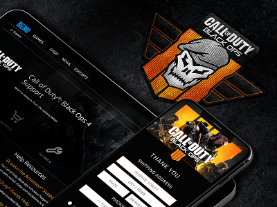 Call of Duty: Black Ops 4 activision apparel badge black ops blizzard call of duty dark dark mode gamification graphic design iconography logo mobile web design