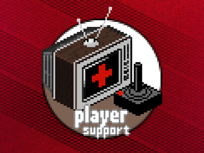 Player Support Vintage activision atari branding call of duty game graphic icon illustration isometric pixel vaporwave