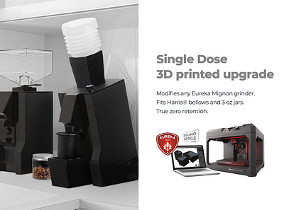 Eureka Mignon 3D printed upgrade 3d model 3d print appliance coffee espresso eureka grinder hardware mignon photography product design