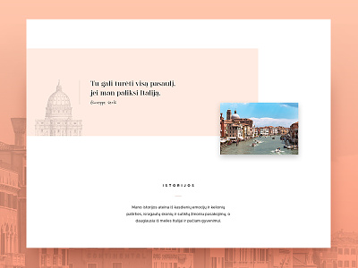 Vestuves Italijoje - Concept 2 home page homepage italy landing page minimalistic webdesign website wedding