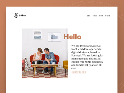 Inkilas homepage shot freelance homepage landing page minimal minimalist personal portfolio personal website portfolio project vintage web design webdesign