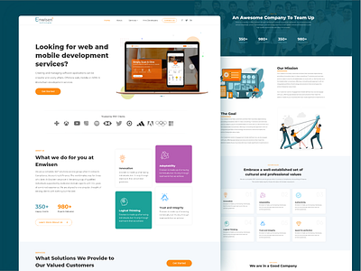 Enwisen Landing Page design homepage landing page