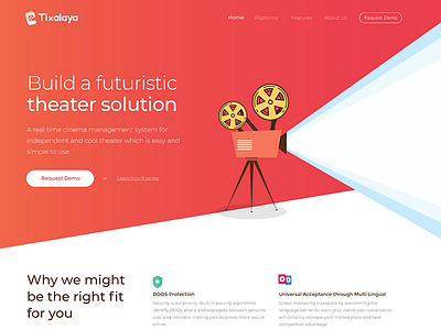 Tixalaya Hero banner banner hero image illustration ui website