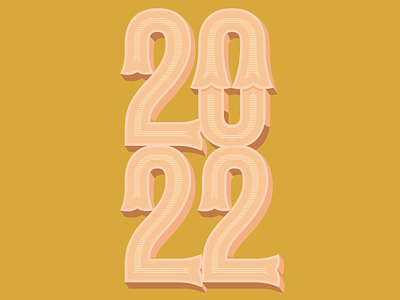 Happy New Year! 2022 adobe illustrator design illustration lettering new year numbers typography